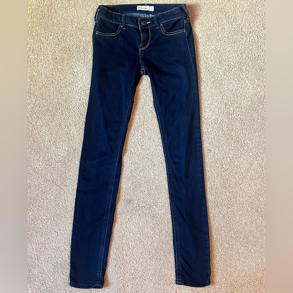Abercrombie Kids Dark Wash Low-Rise Skinny Jean Leggings Girls Size 16 - Picture 2 of 7